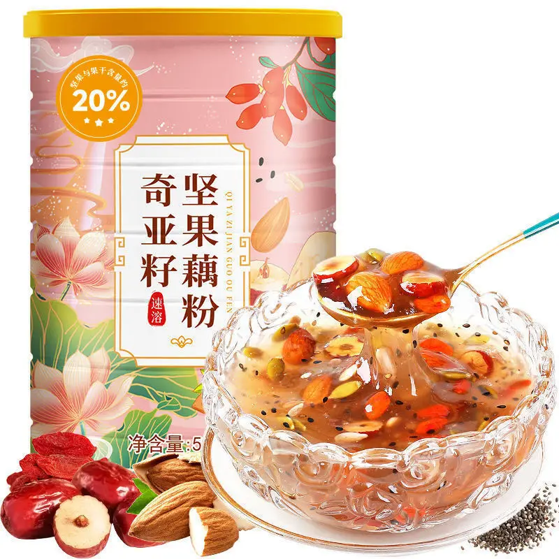 

Nut lotus root powder soup fruit lotus root powder breakfast 500g/can pot