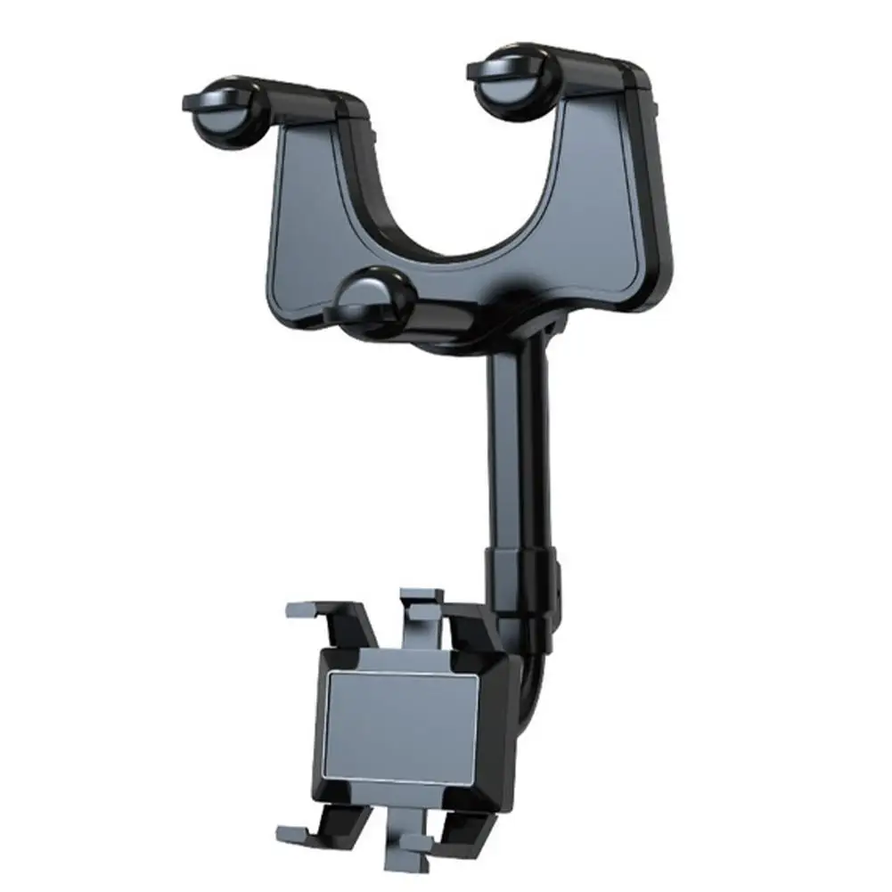 

360° Rearview Mirror Phone Holder For Car Mount Phone And GPS Navigation Holder Rotating Adjustable Telescopic Bracket