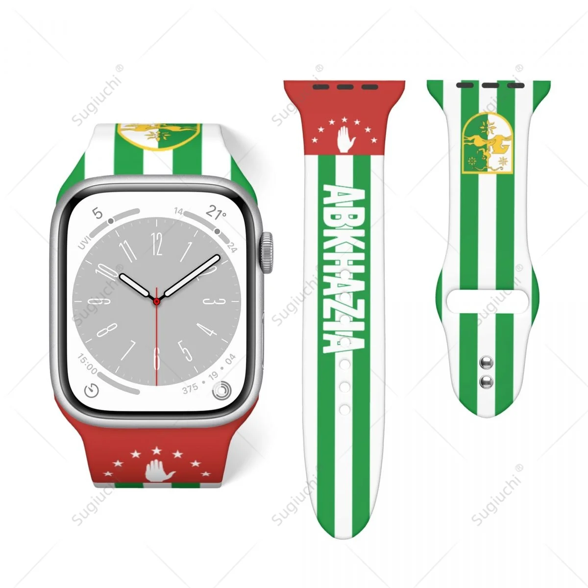 Спортивный ремешок унисекс с 3D-флагом Республики Abkhazia для Apple Watch Band Ultra 2