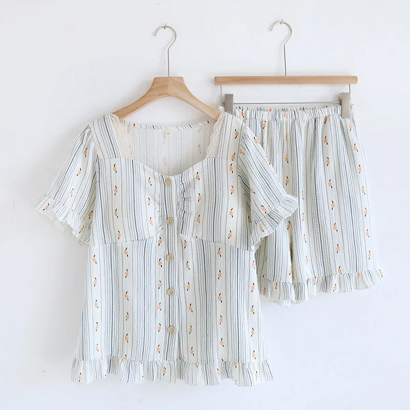 Вязаный комплект летние пижамы 2024 одежда для сна женская ночная рубашка новинка