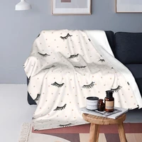 cartoon eyelashes blanket closed eyes retro blanket sofa bedding flannel living room bedspread 150125cm