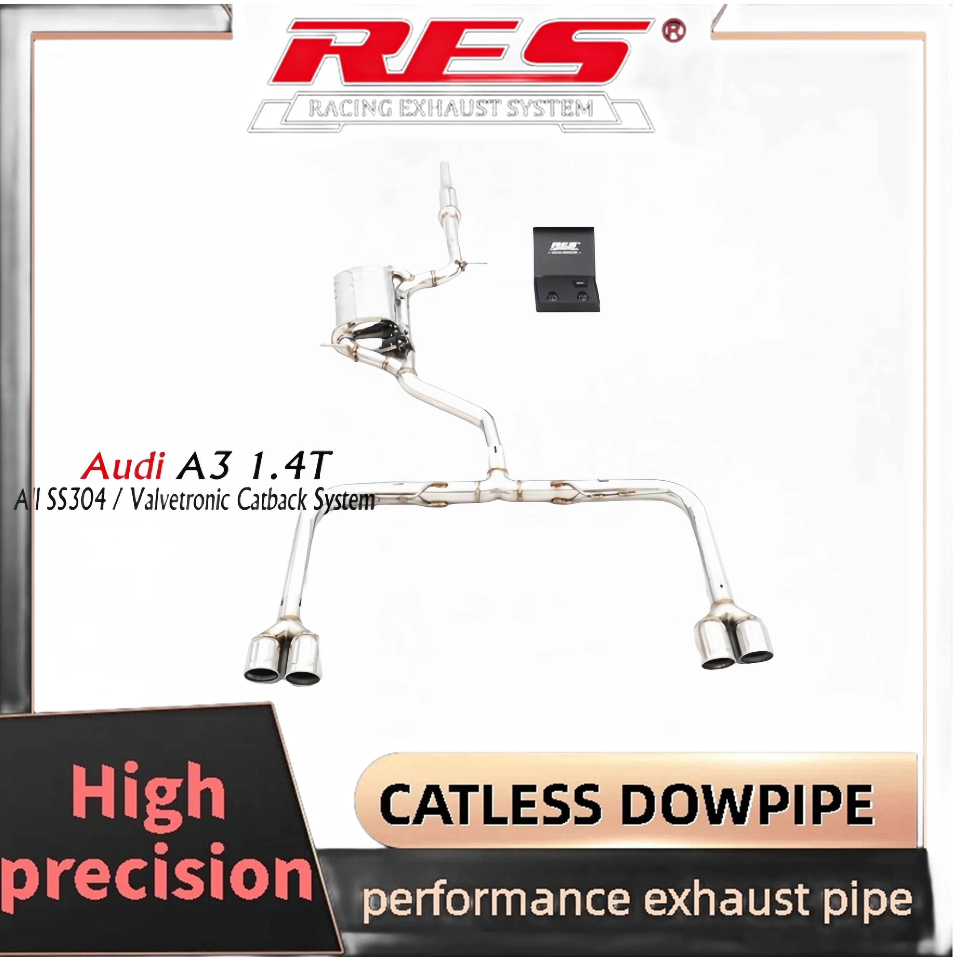 Выхлопная система Valvetronic Catback для AUDI A3 1 4 T RES из нержавеющей стали с дистанционным