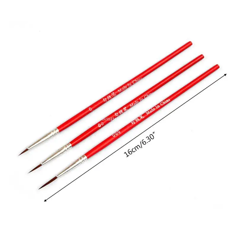 3 шт. 0 00 000 ручка с крючком профессиональные кисти для рисования тонким кончиком