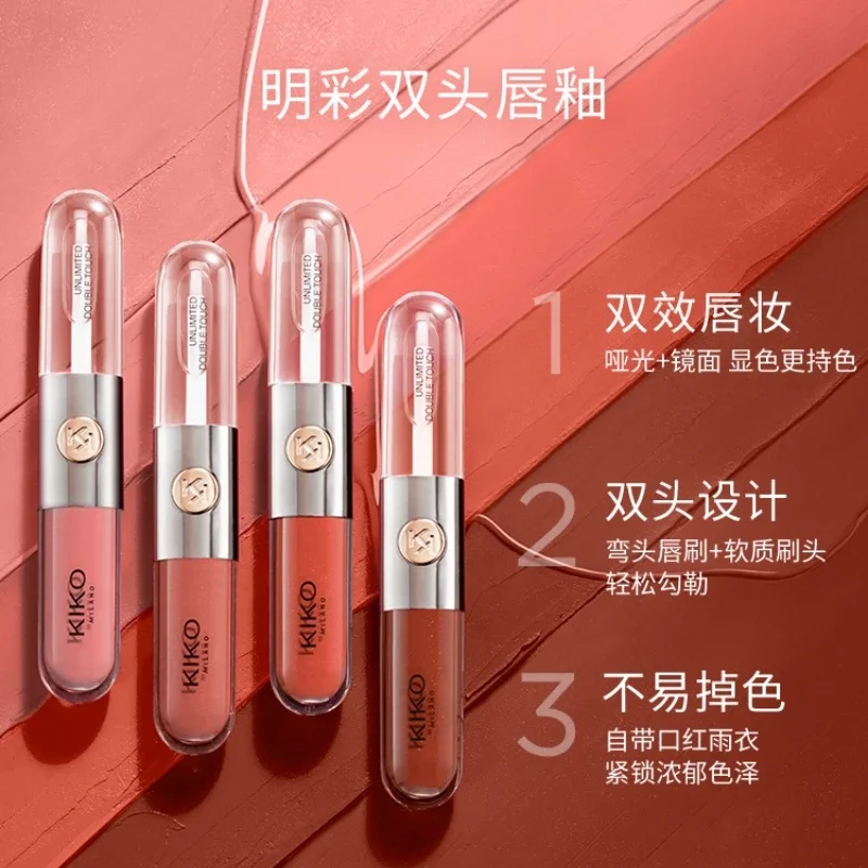 

Makeup 6 colors Kiko Jelly Moisturizing Lip Oil Double Heads Lip Gloss Sexy Plump Lip Glow Oil Tinted Lip Plumper Lips