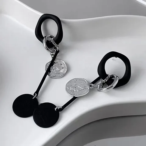 Серьги-капельки KissMuah! металлические круглые