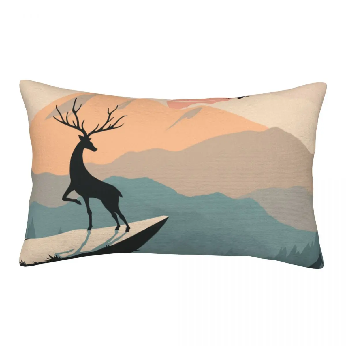 

Landscape Painting Pillowcase Polyester Plush Printed Zip Decor Throw Pillow Case Home Cushion Cover Sofa Bedroom Office