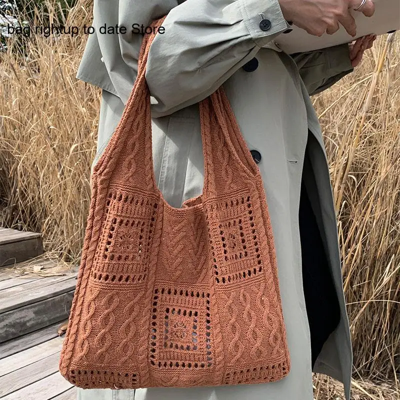 Пляжная Повседневная винтажная вязаная ажурная ручная вязка на одно плечо