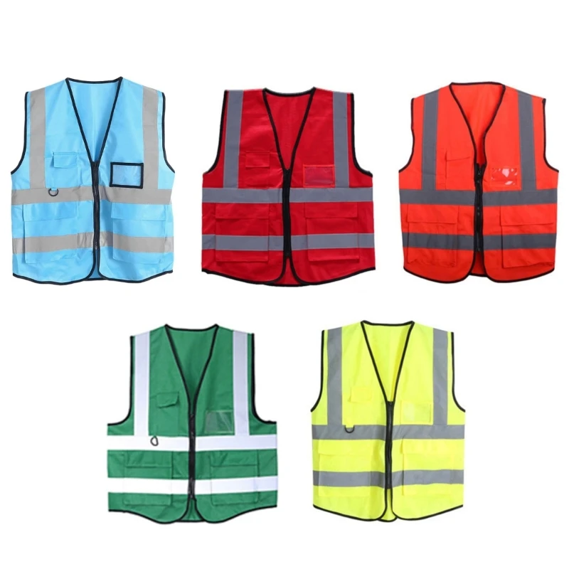 

Safety Vest Yellow Reflective High Visibility Hi Vis Silver Strip Men Women Work Cycling Runner Surveyor Volunteer