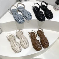 korean women summer sandals closed toe white summer ladies shoes and sandals plus size 43 sandalias de verano para mujer