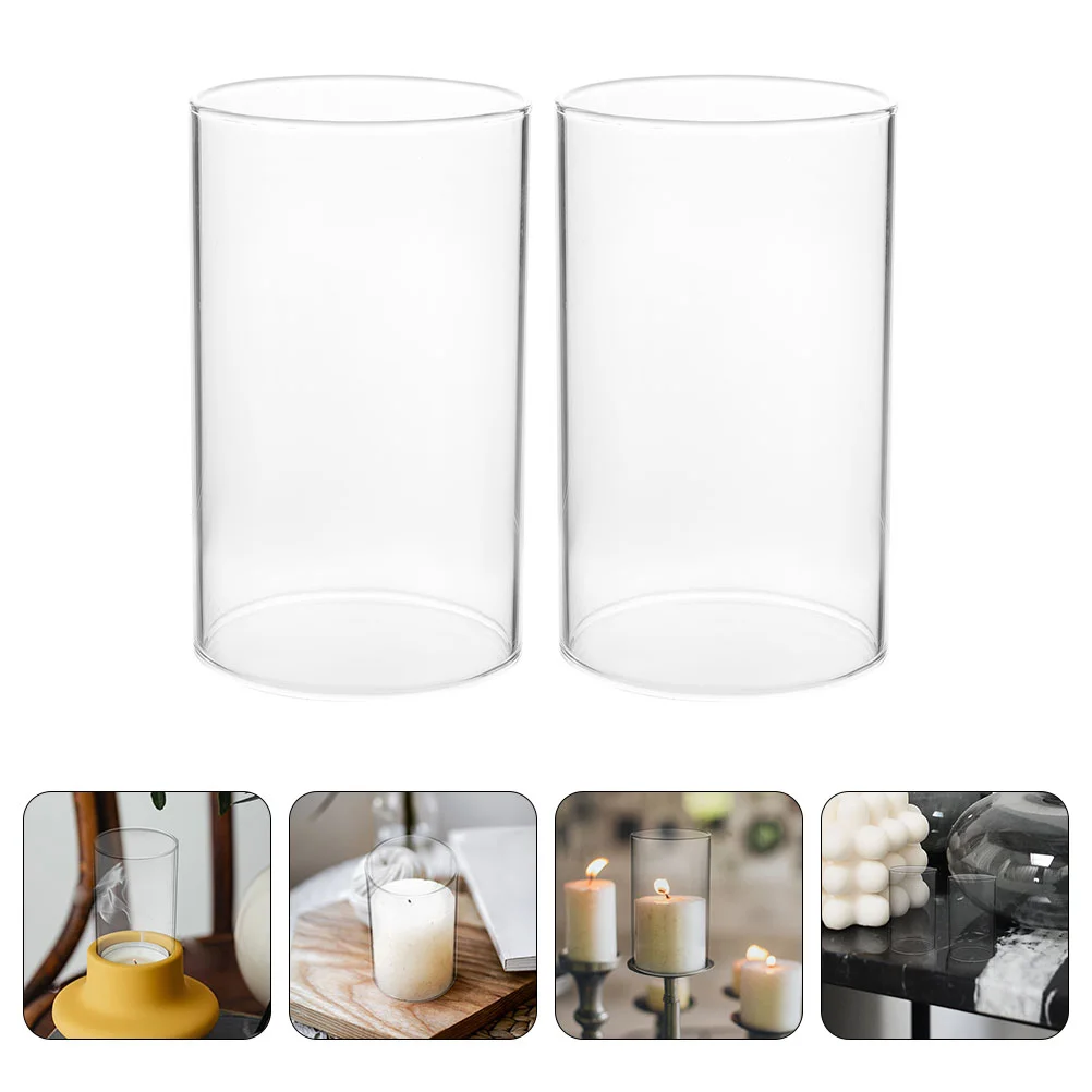 

Glass Holder Cover Shade Chimney Clear Tube Lamp Cylinder Holders Open Sleeve Ended Decorative Taper Transparent Pillar