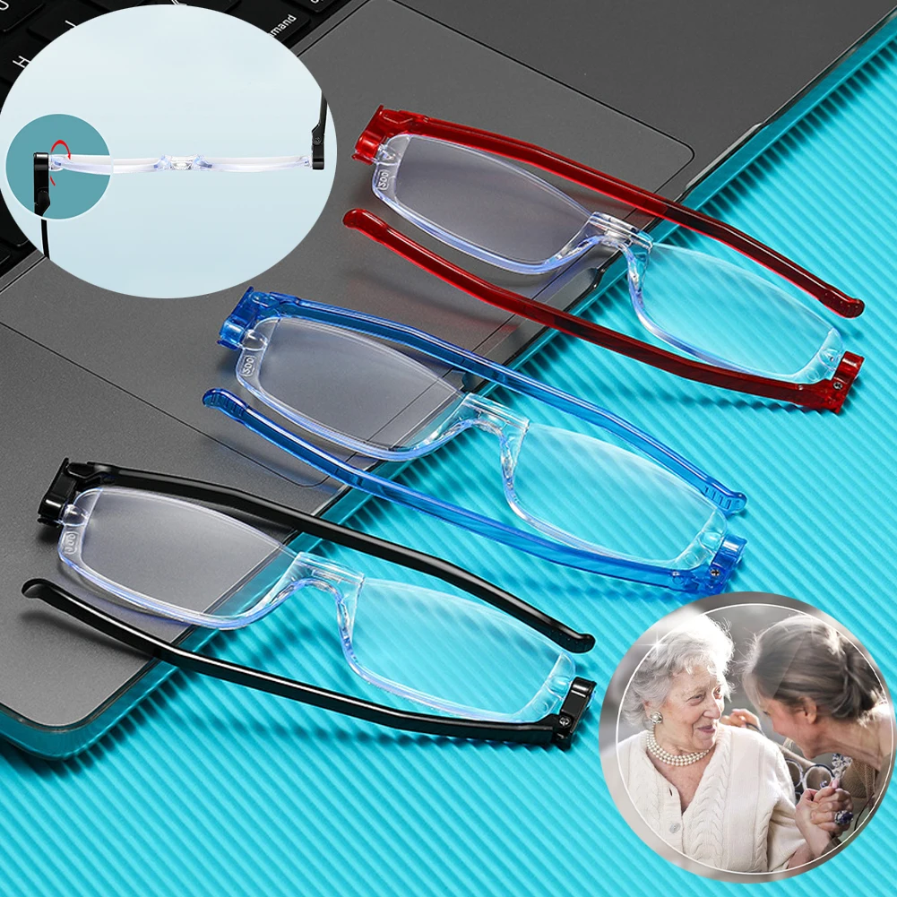 

Unisex 360 Degree Rotation Presbyopic Foldable Eyeglass Eyewear With Case Light Reading Glasses For Elderly Eyewear Unisex