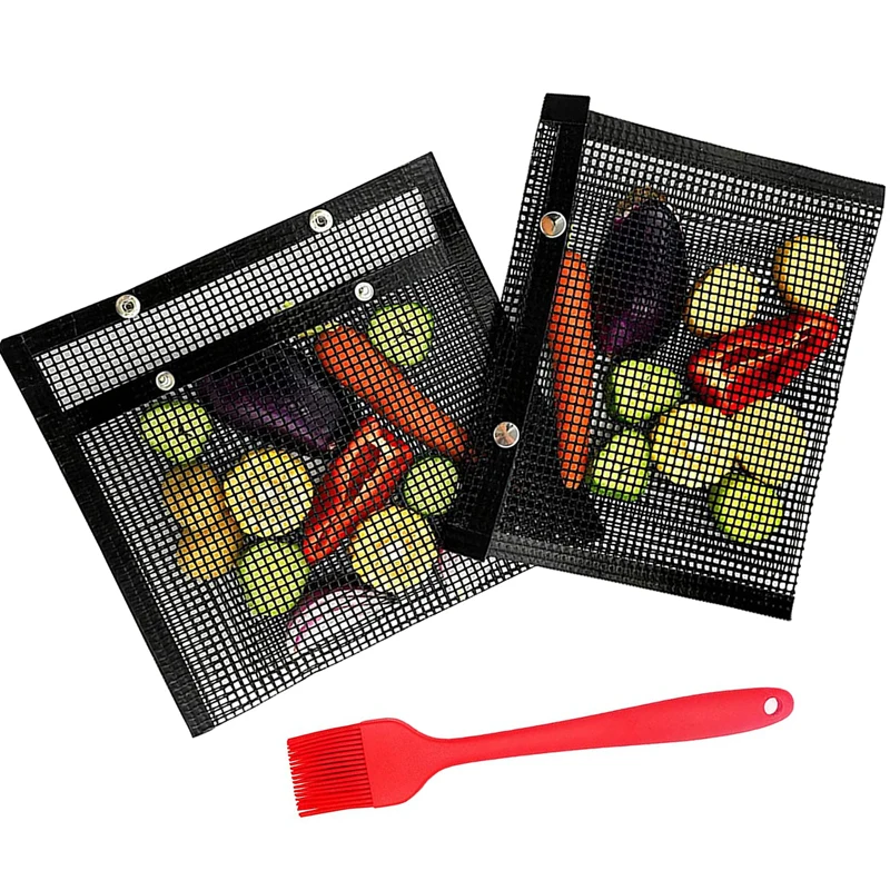 

Barbecue Mesh Bag BBQ Net Mat Reusable Non-Stick Mesh Grill Bag Picnic Camping Kitchen Baking Grilling Pad Pouch