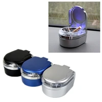 mini portable round car vehicle accessories led ashtray with cover