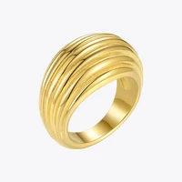 enfashion chunky lines rings for women gold color elegant ring stainless steel friends gifts fashion jewelry anillos mujer r4069