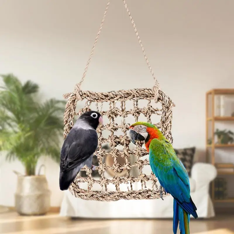 

Bird Climbing Net Cotton Rope Bite-resistant Safe Washable Durable Parrot Birds Climbing Net Parakeet Swing Play Rope Ladder