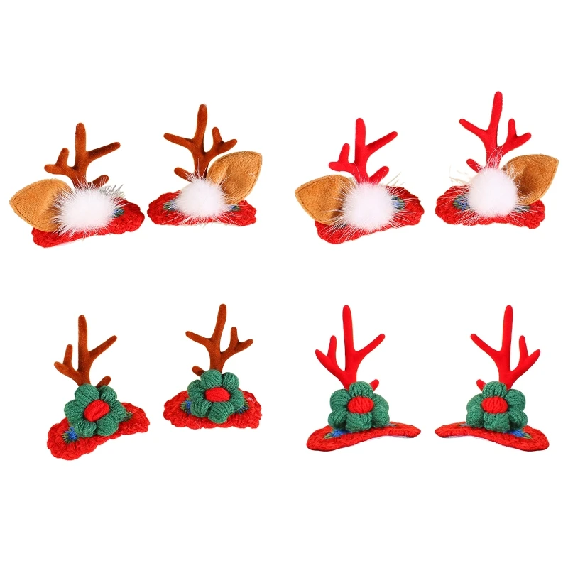 

K92A Christmas Antler Hairpins 1Pair Children Holiday Hair Accessories Hair Clips for Home Festival Birthday Party Headdress