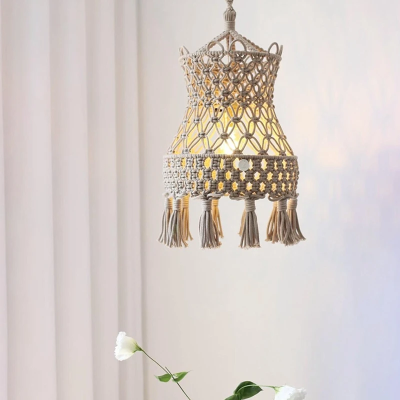 

New Lamp Shade Ceiling Light Shade Fitting For Living Room, Bedroom And Bathroom, Bulb Not Included (Hand Knitting)