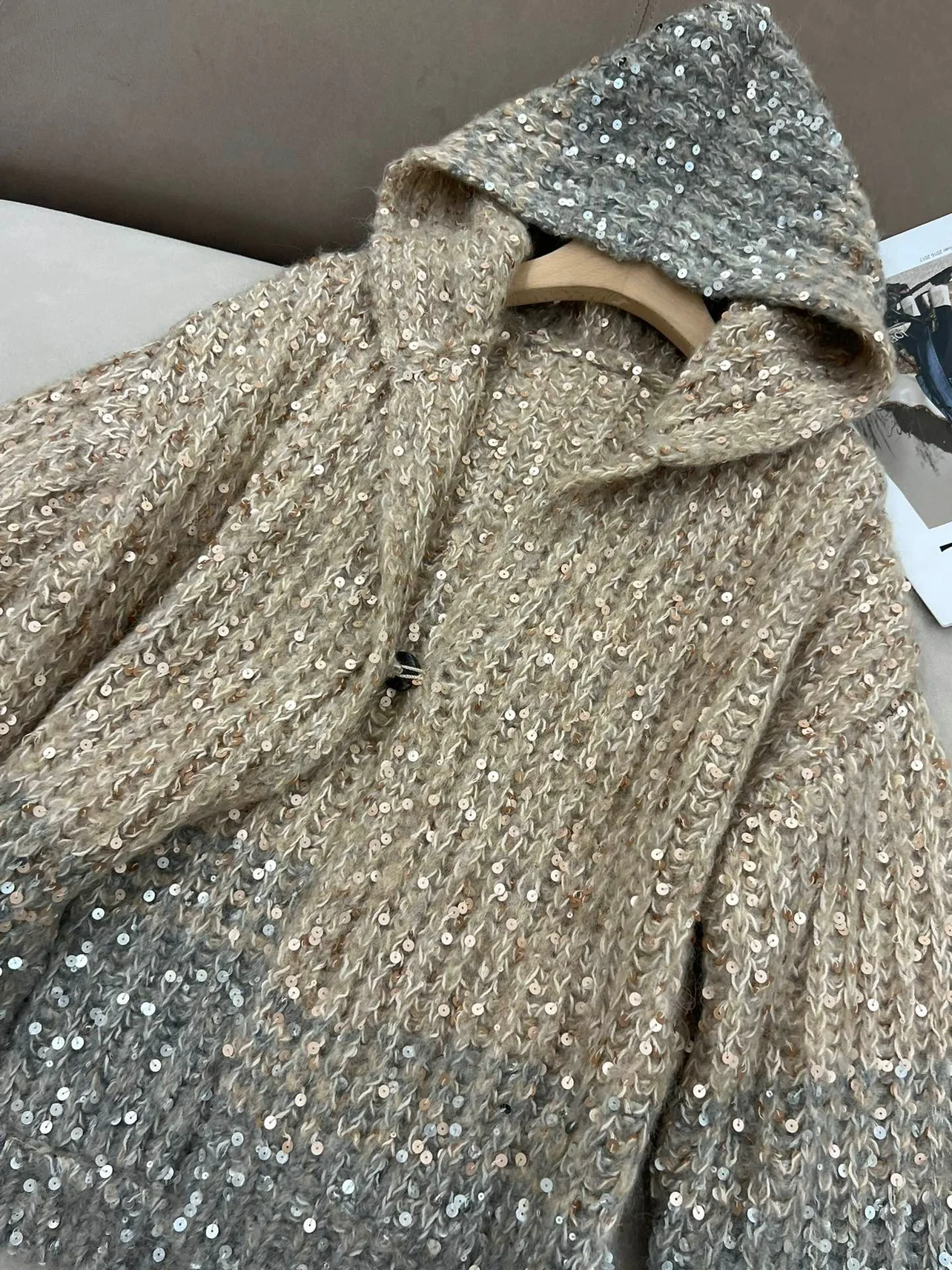 Женский свободный кардиган с капюшоном осенне-зимний Кардиган B * C