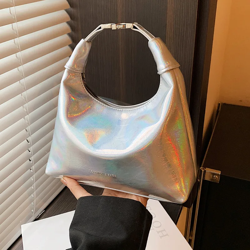 Серебряные сумки для женщин2024Новая модная маленькая сумка прогулок Модная