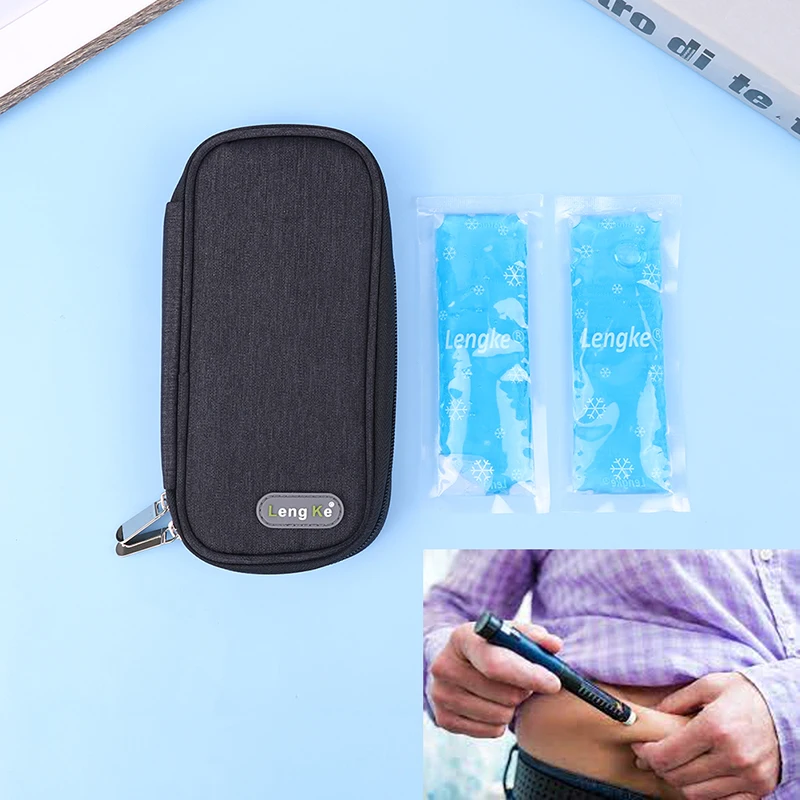 

Insulin Cooler Bag Medicine Cooler Box With 2 50g Ice Packs Portable Insulin Cooling Bag Insulin Case Diabetic Patient Organizer