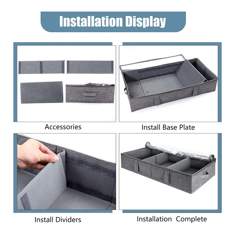 Ящик для хранения под кроватью 50 л с крышкой складной ящик из льна прочными