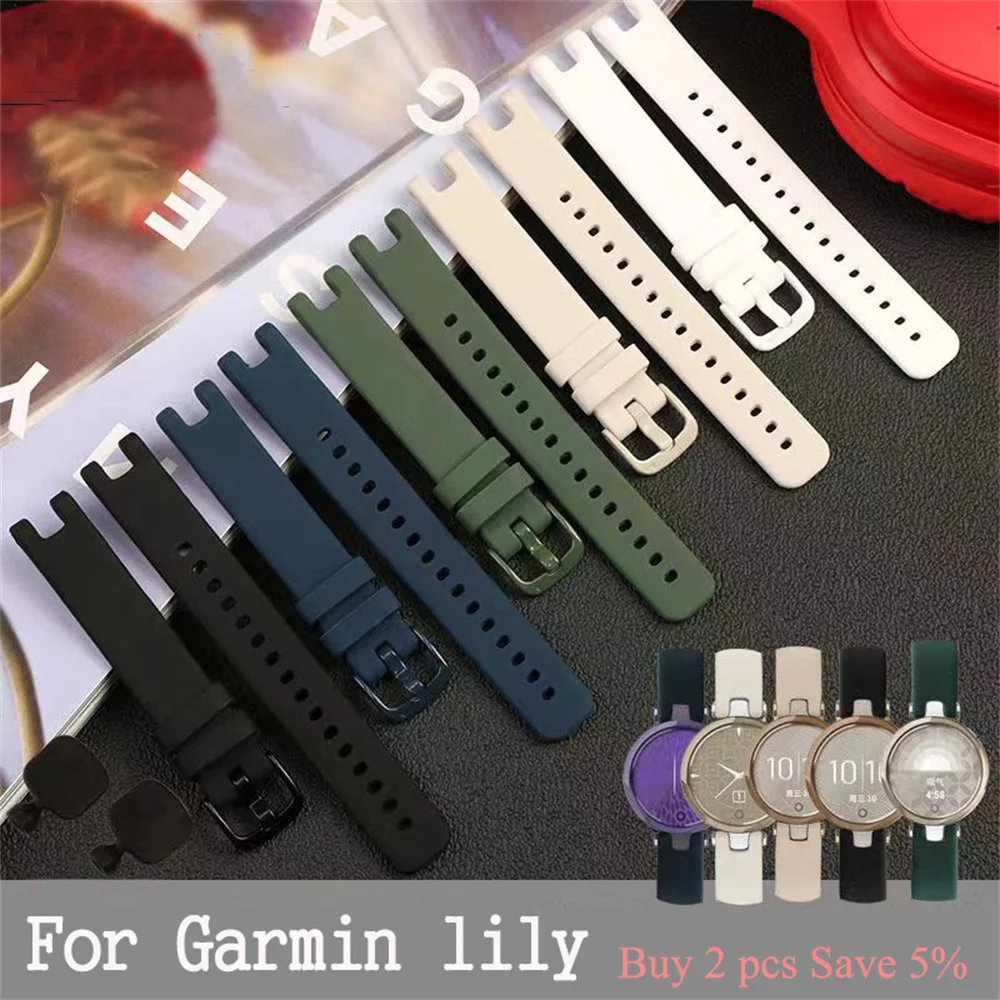 For Garmin lily Watchband Smart Watch Replacement Soft Silicone Sport Band Straps For Garmin lily Bracelet Accessories Correa