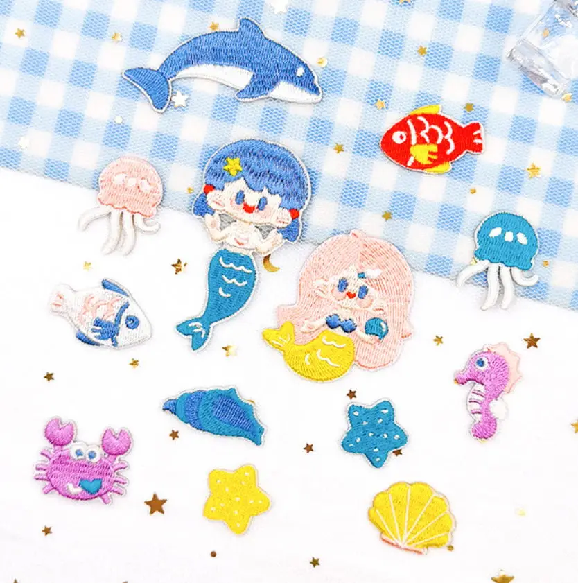 

10 Pcs Cute Starfish Embroidery Patches Embroidered Clothing Hat Bag Shoe Repair Material Phone Gift Box Decor DIY Accessory