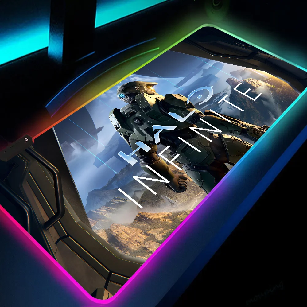 1 шт. игровые коврики для мыши H-Halo Cool I-Infinite XXL RGB HD Черные Аксессуары геймеров