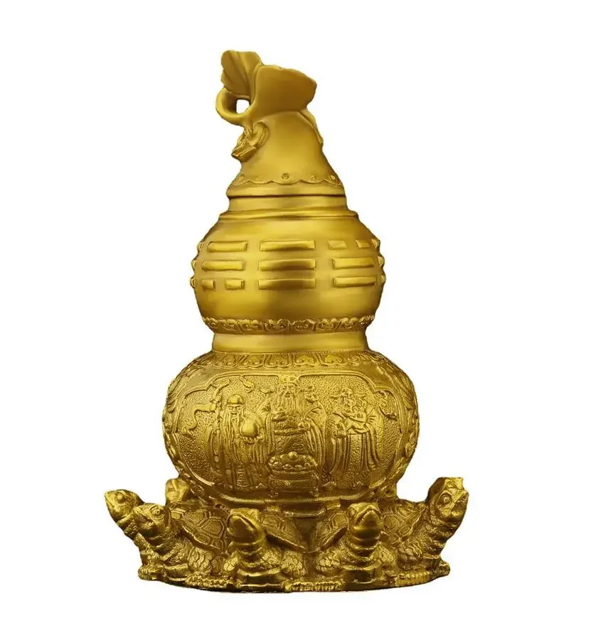 Чистая латунь Восемь бессмертных Тыква Багуа Город Фу Лу Шоу Сан Си Кай Гуй Сиань