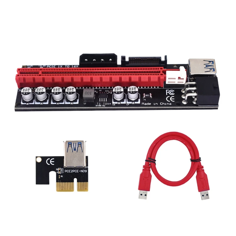

009S Plus Riser Card PCI-E 1X To 16X USB3.0 Graphics Extension Cable Adapter Card For BTC Mining Machine