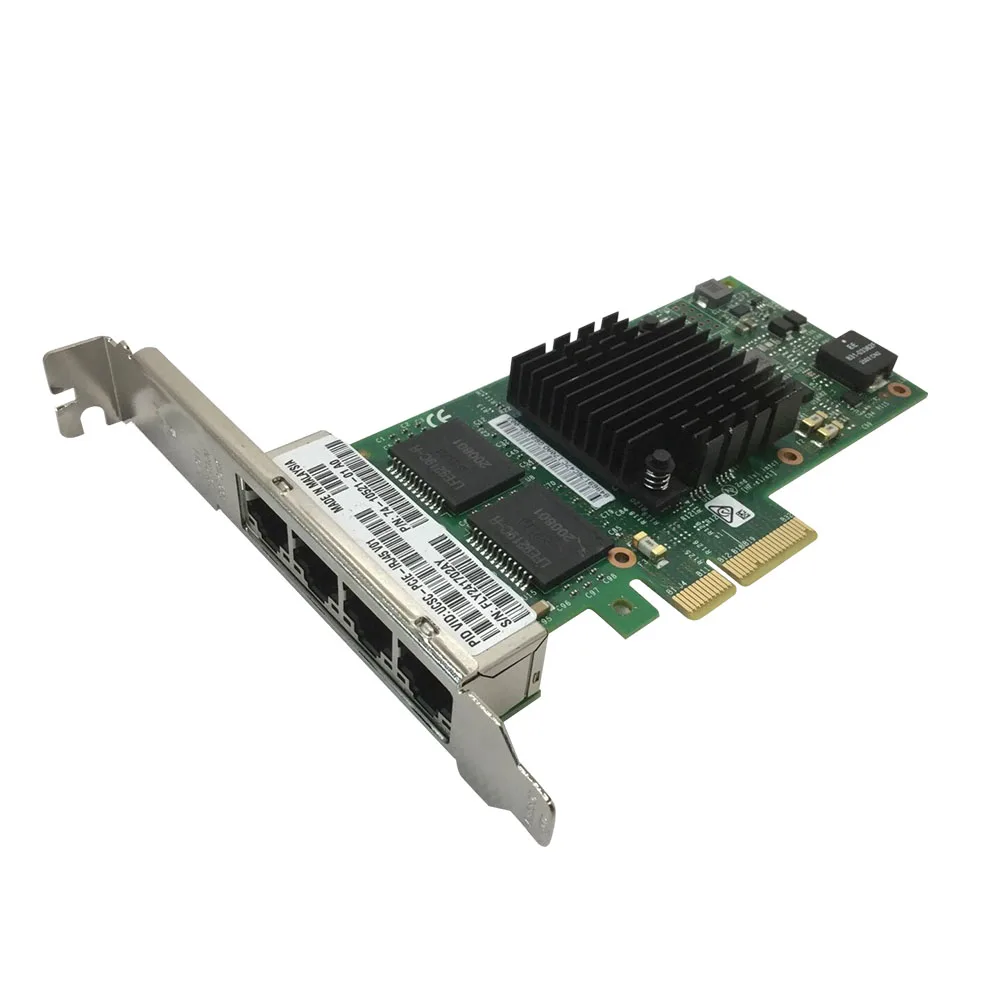 Бывшая в употреблении Оригинальная карта I350T4 1GbE стандартная четырехпортовая карта Ethernet-сервера RJ-45 74-10521-01