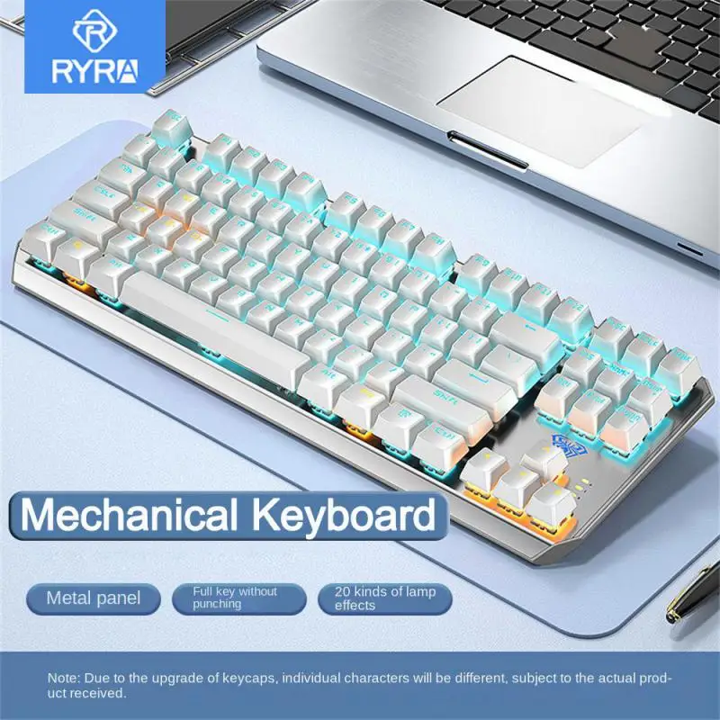 

RYRA RGB USB C Mechanical Gaming Wired Keyboard Green/ Red /Black Switch 87 Key Gamer For Computer PC Laptop Ergonomics Keyboard