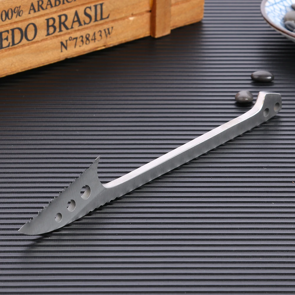 

Anti-slip Stainless Steel Fish Scaler Harpoon Fishing Gear Tool with K Plate Sheath Multi-functional EDC Survival Gadgets