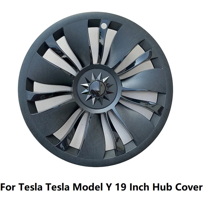 

DIY Car Wheel Hub Cap 19 Inch Full Cover Hubcap Black Carbon Fiber Decorative Automotive Accessories For Tesla Model Y 2021 2022