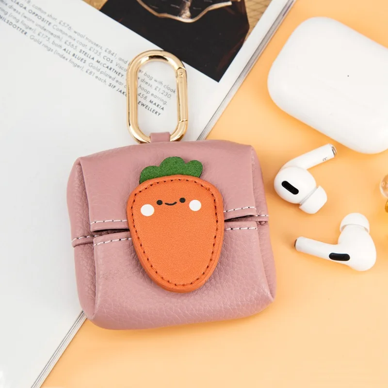 New Lovely Bluetooth Headset Storage Bag Mini Leather Pendant Coin Purse Girls Makeup Lipstick Bags Travel Earphone Coin Wallet