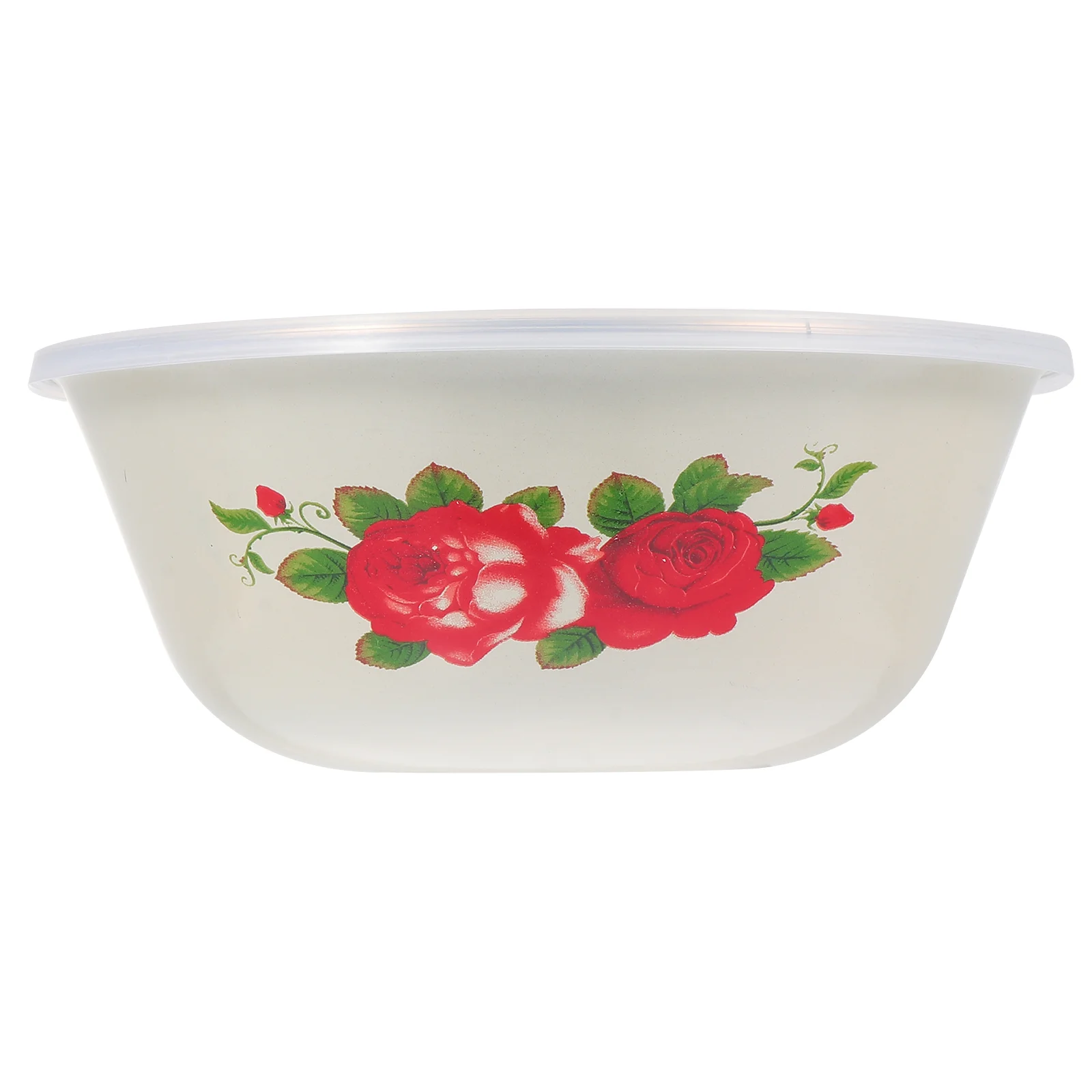 

Salad Bowl Metal Container Lid Pottery Spaghetti Bowl Lard Serving Bowls Lids Iron Enamel Mixing Bowl