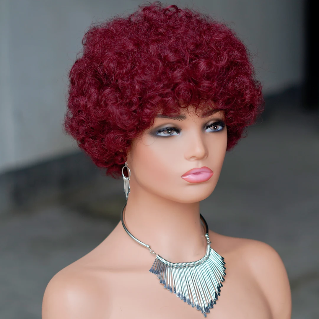 Короткий парик Боб для женщин стрижка пикси вьющиеся человеческие волосы