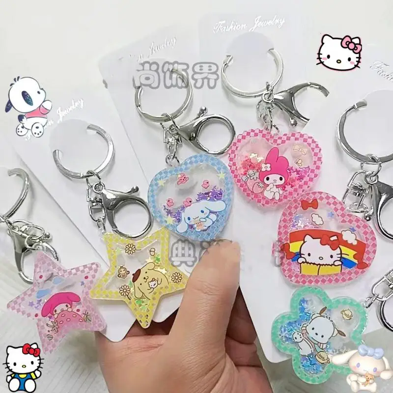 

Подвеска Sanrios в виде зыбучего песка Мелодия коричная кавайная акриловая сумка брелок аксессуары Пряжка для ключей Hello Kitty декоративный пода...