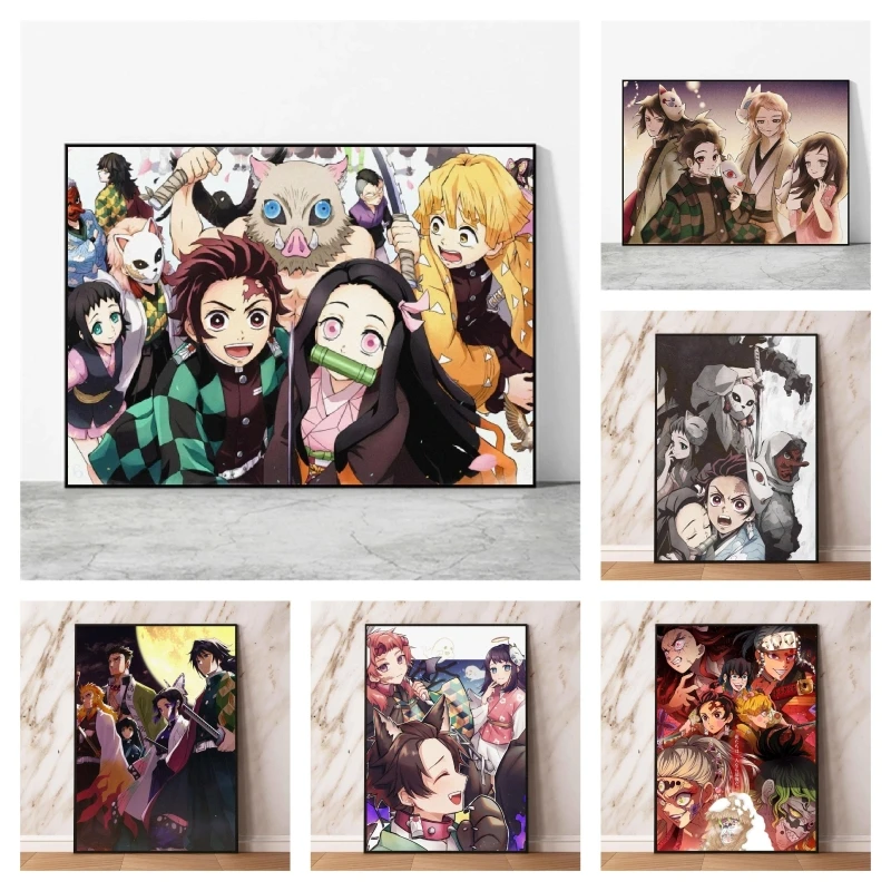 

Hot Anime Demon Slayer Tanjirou Nezuko Canvas Posters Vintage Room Bar Cafe Christmas Decor Gift Funny Prints Art Wall Paintings