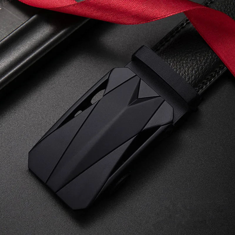 Ремень B1096 мужской из натуральной воловьей кожи с автоматической пряжкой, модный дизайнерский Свадебный Роскошный пояс для брюк