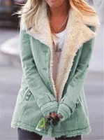 plus velvet thick warm cotton jacket women 2022 autumn winter new fashion turn down collar coat