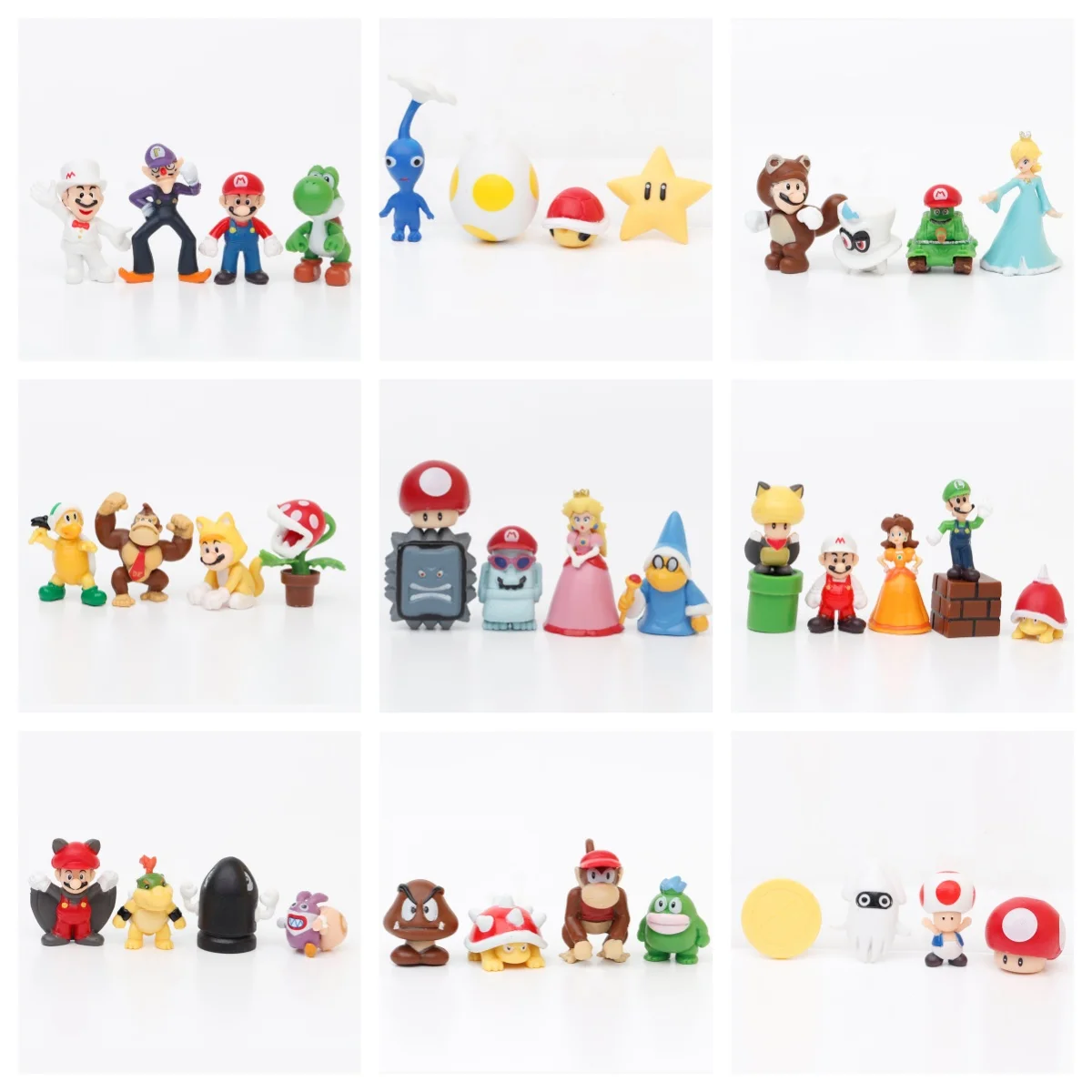 Фото 24 шт. Горячая новинка Super Mario Bros ПВХ Фигурка Игрушки Куклы Модель Набор Луиджи Йоши Осел Конг Гриб для детей подарки на день рождения №1