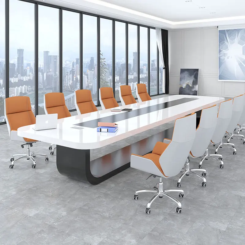 

Paint Baking Conference Table Long Table Simple Modern Furniture White Medium and Large Negotiation Table Conference Room Office