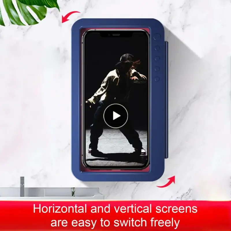 

Bathroom Toilet Mobile Phone Waterproof Case Wall-mounted Seal Storage Box Touch Screen Transparent Shower Watching Holder