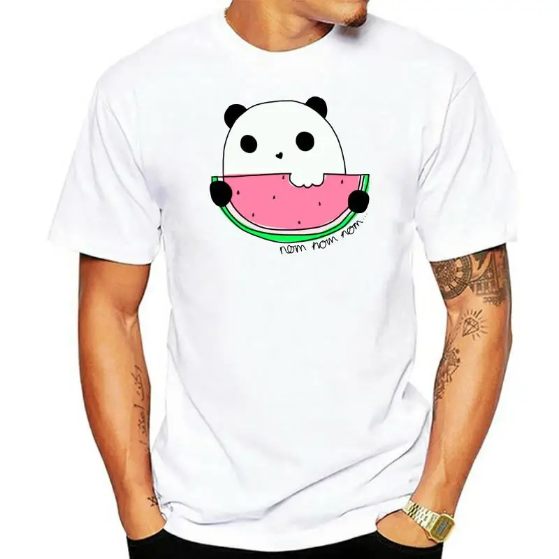 

Lovers Day Crew Neck 100% Cotton Men T Shirts Unique Cute Panda Watermelon T-shirts 2022 New Arrival Drop Shipping