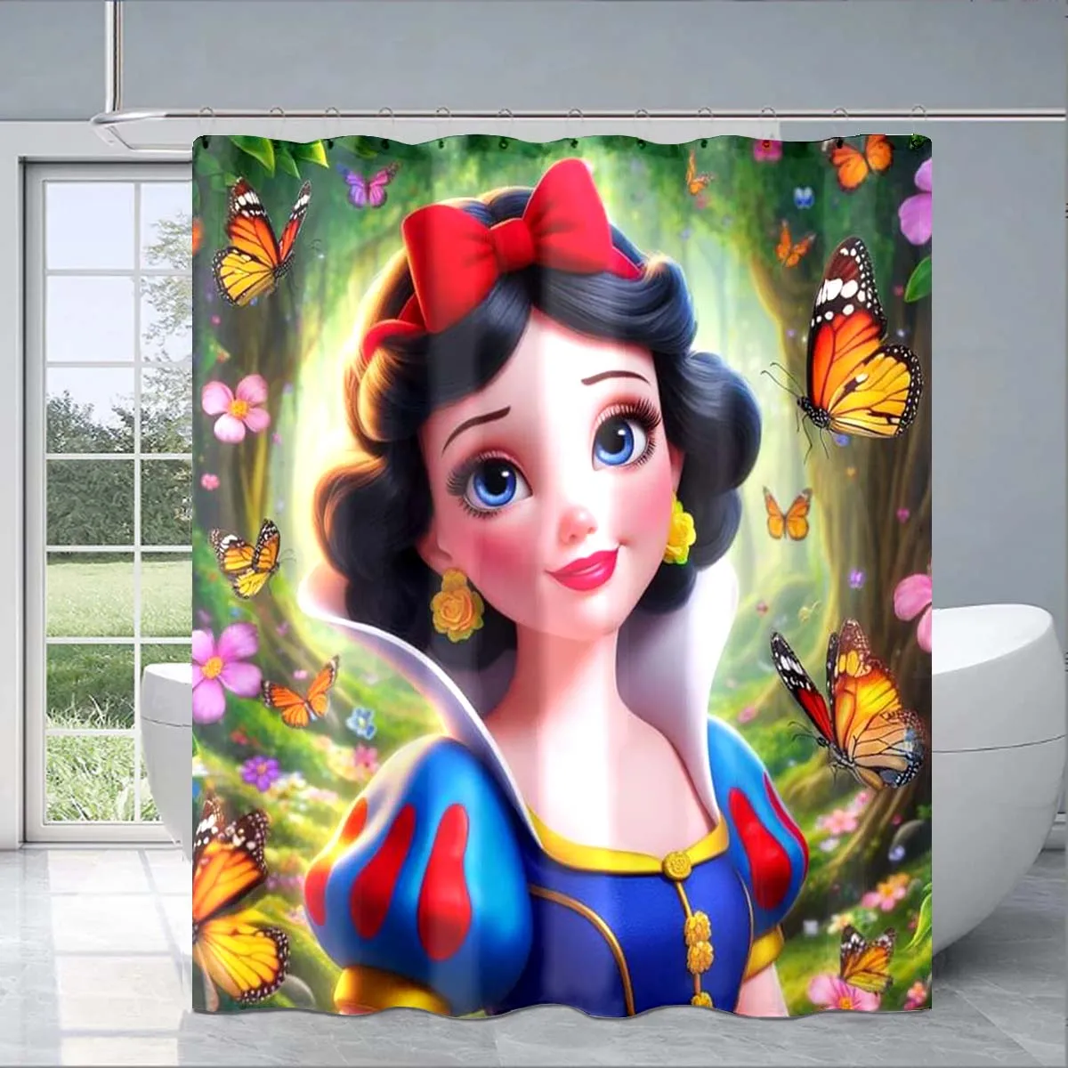 Красивая белоснежная занавеска для душа Водонепроницаемые Яркие шторы ванной