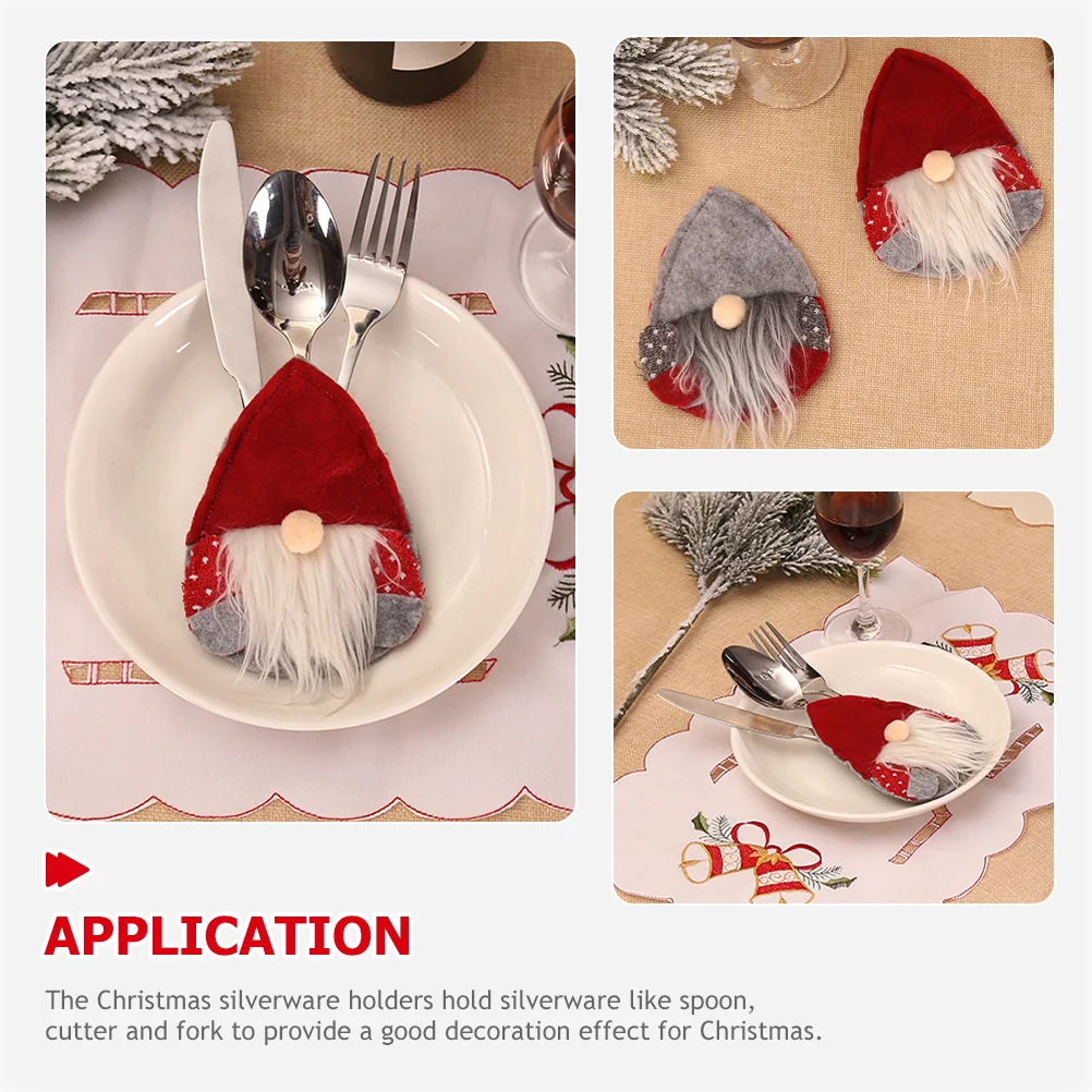 Рождественский набор столовых приборов из 6 предметов карманный держатель для
