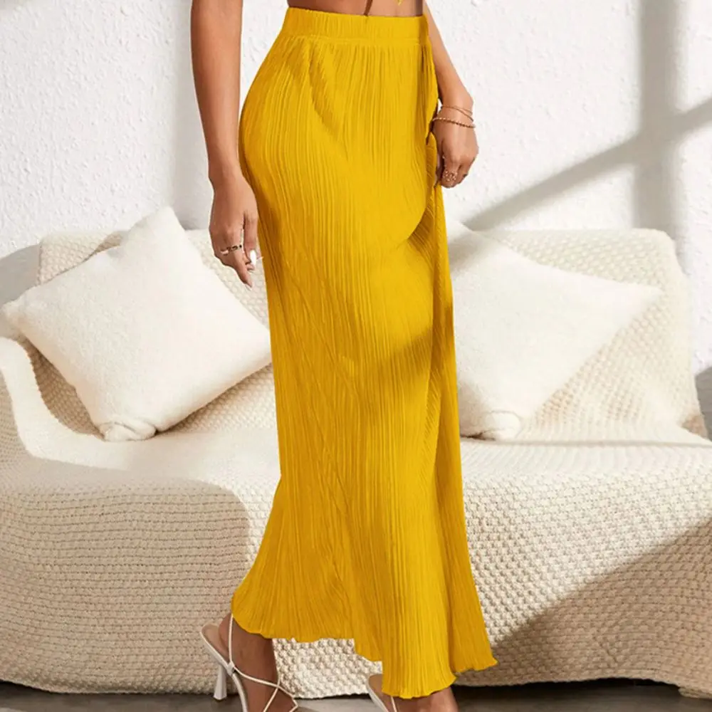 

Женская шелковая атласная юбка миди Amandina Luxe, с боковой молнией