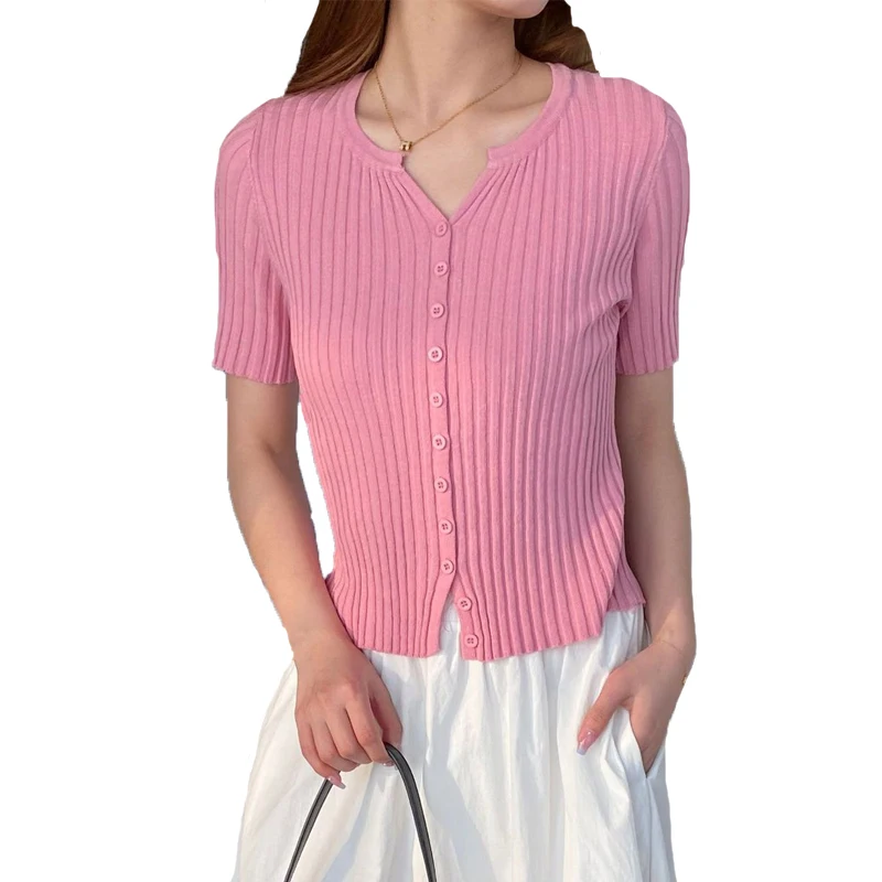 

Весенняя женская одежда 2022, повседневный женский кардиган с коротким рукавом