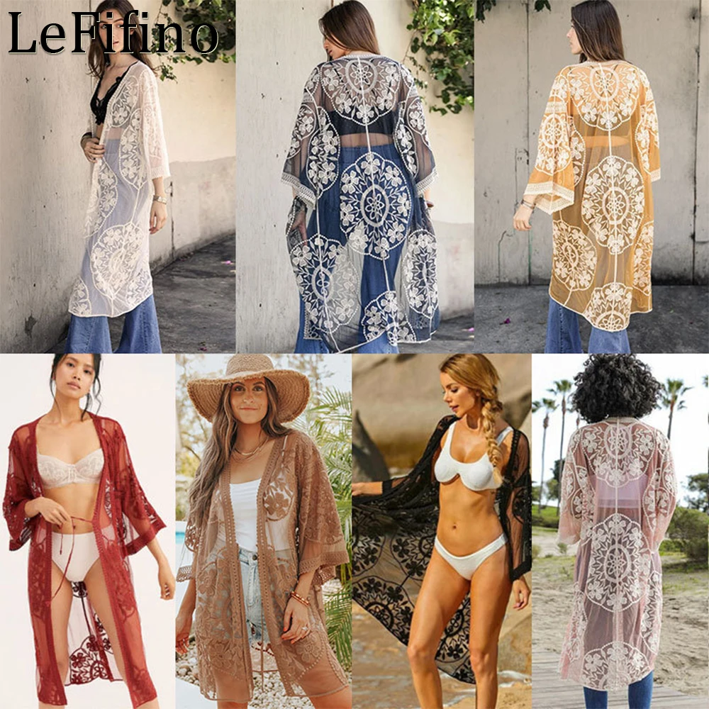 

Модная летняя Новинка для отдыха кружевная одежда с вырезами пляжное солнцезащитное пальто кардиган купальник верхняя одежда для бикини для женщин